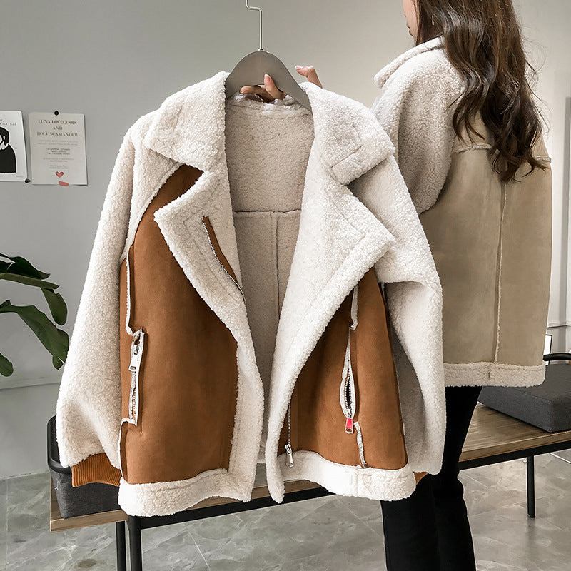 Debra - Cappotto oversize da donna morbido in ecopelle di montone