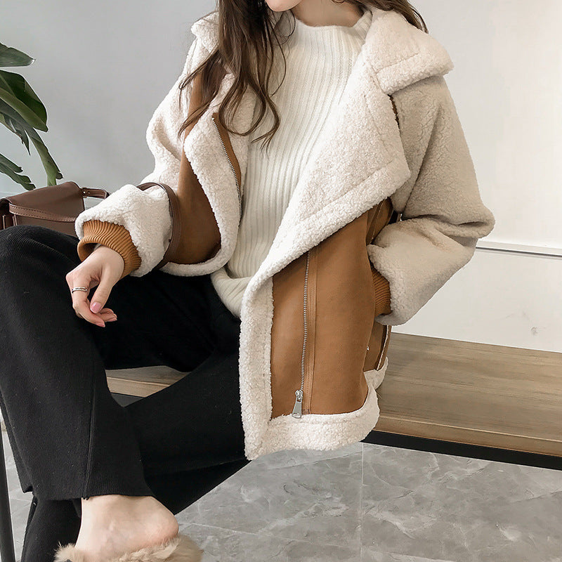 Debra - Cappotto oversize da donna morbido in ecopelle di montone