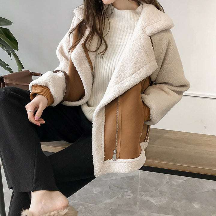 Debra - Cappotto oversize da donna morbido in ecopelle di montone