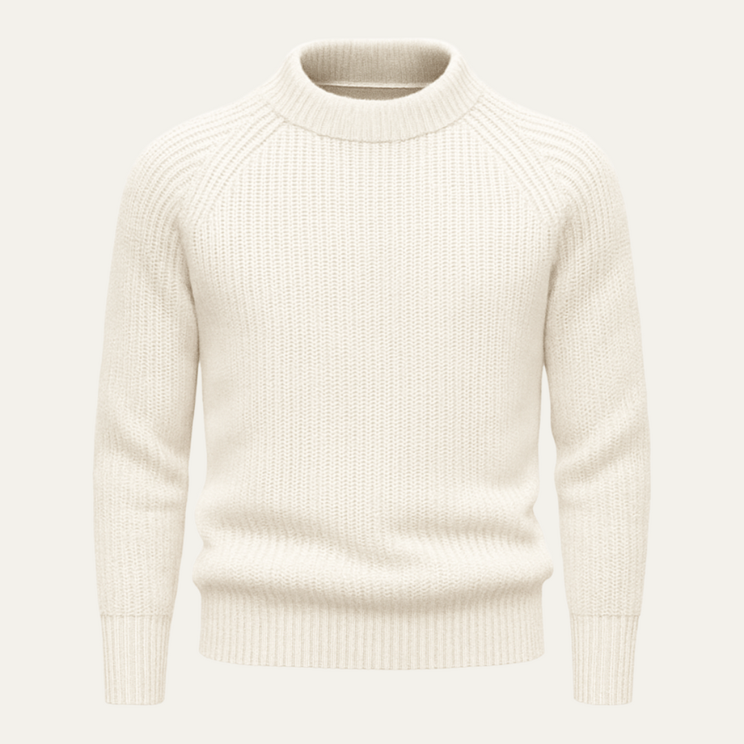 Men's Ribbed Knit Jumper with Crew Neck - photo 10