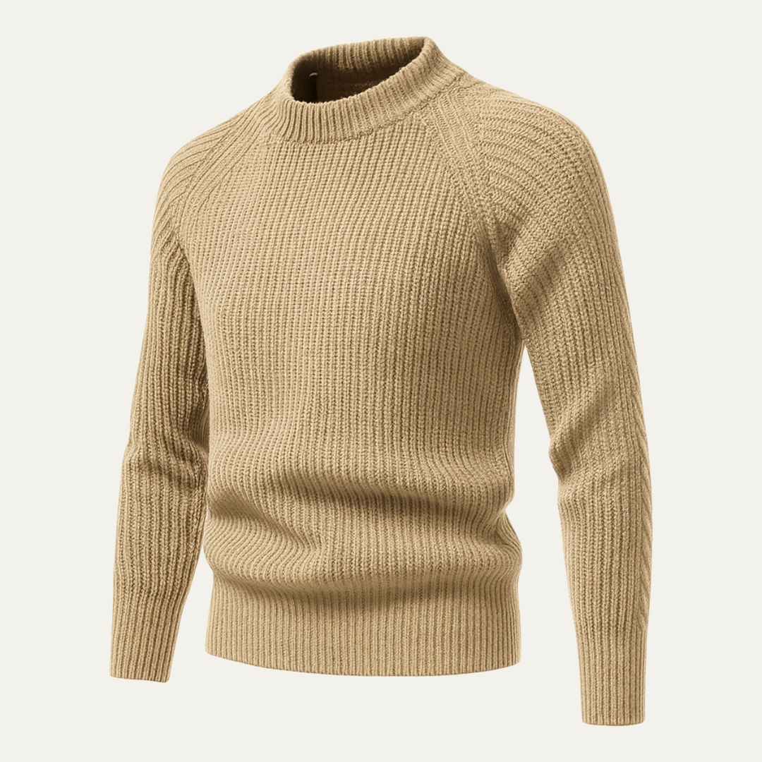 Men's Ribbed Knit Jumper with Crew Neck - photo 3