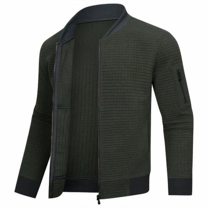 Men's Checked Bomber Jacket with Zip Front - photo 2