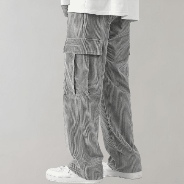 Alfie – Pantalon cargo côtelé pour homme avec taille à cordon