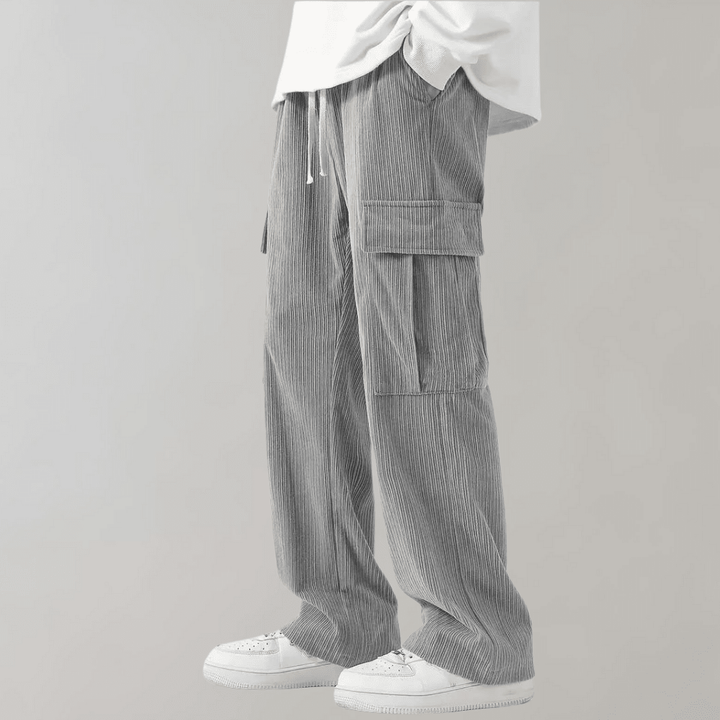 Alfie – Pantalon cargo côtelé pour homme avec taille à cordon