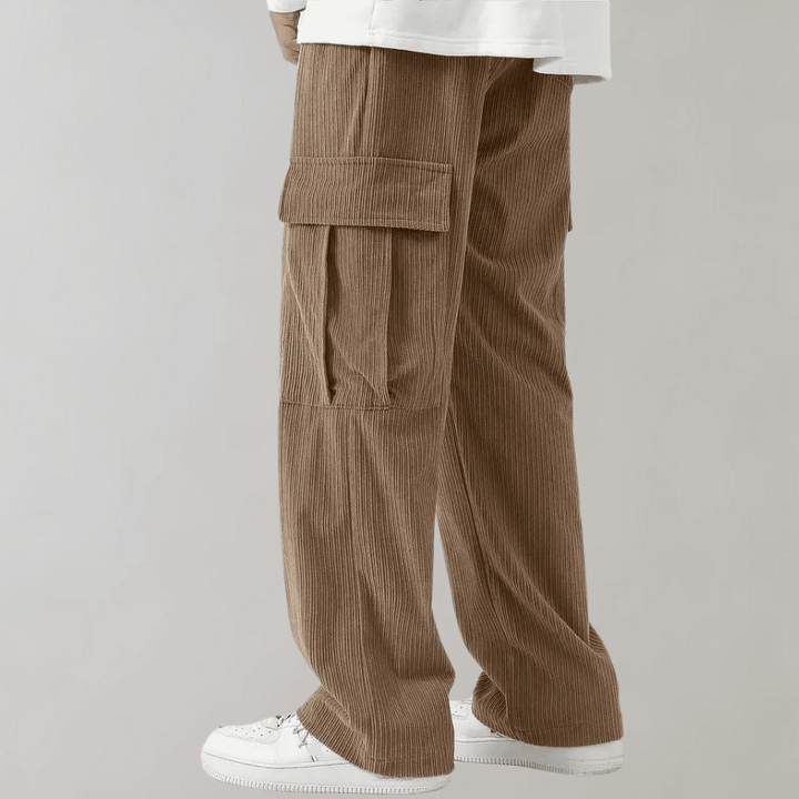 Alfie – Pantalon cargo côtelé pour homme avec taille à cordon