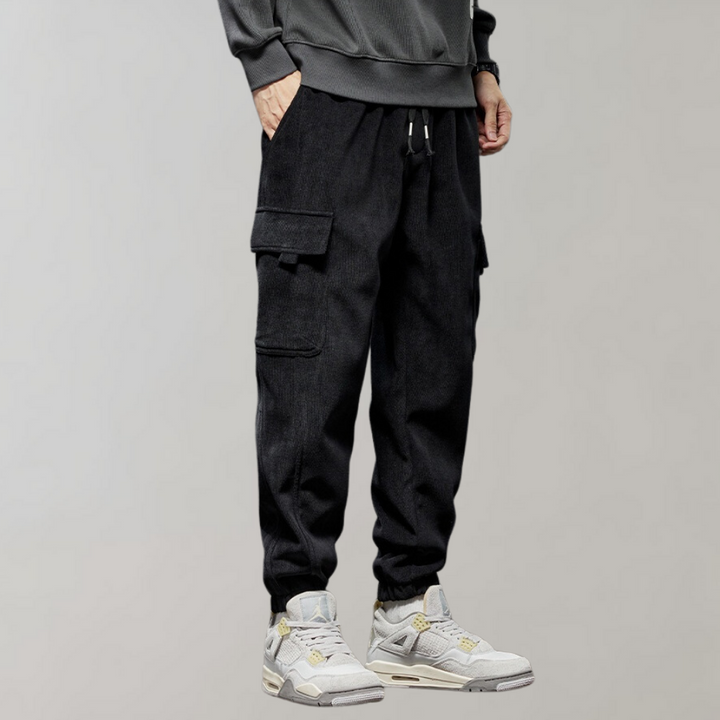 Ben – Pantalon cargo côtelé pour homme à coupe décontractée
