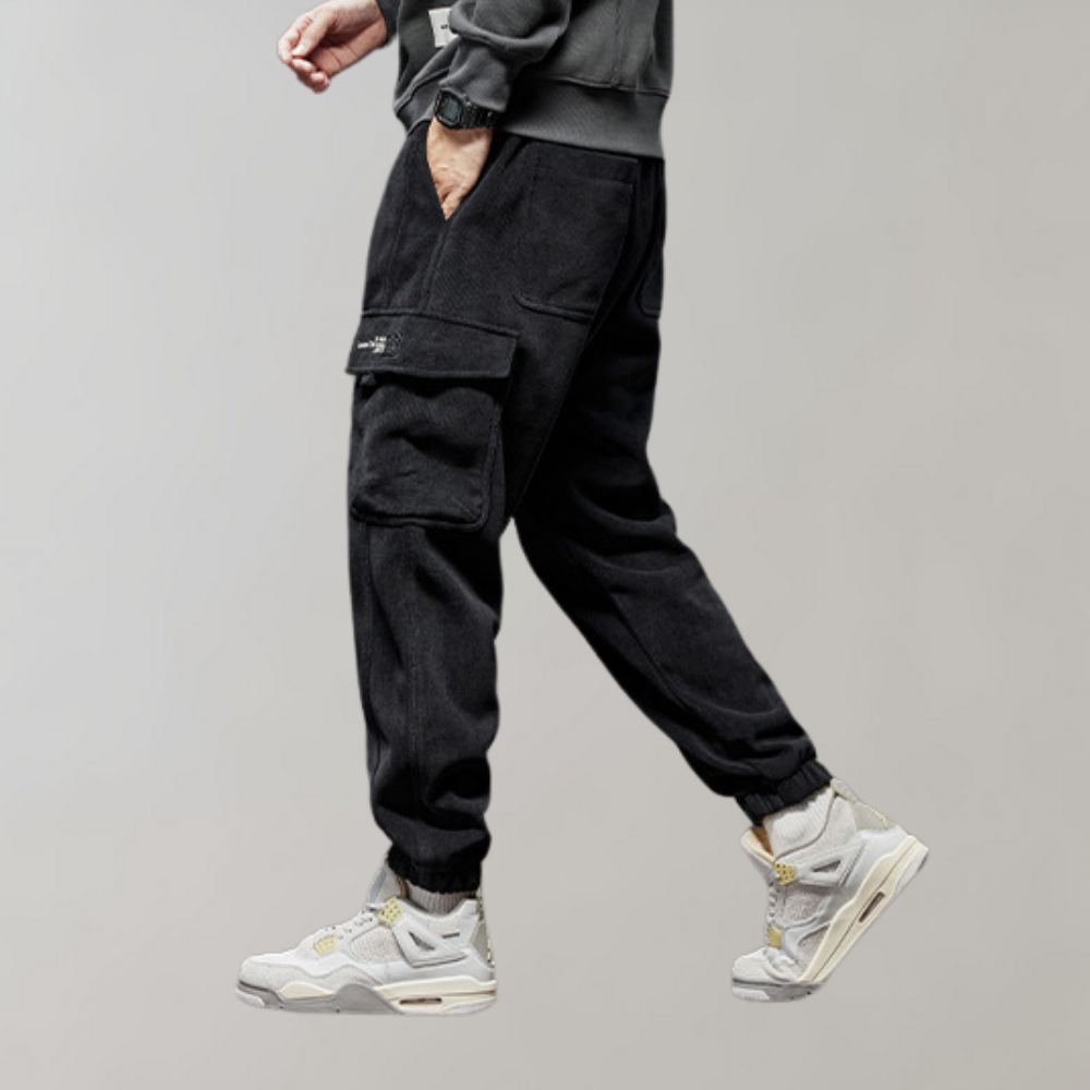 Ben – Pantalon cargo côtelé pour homme à coupe décontractée