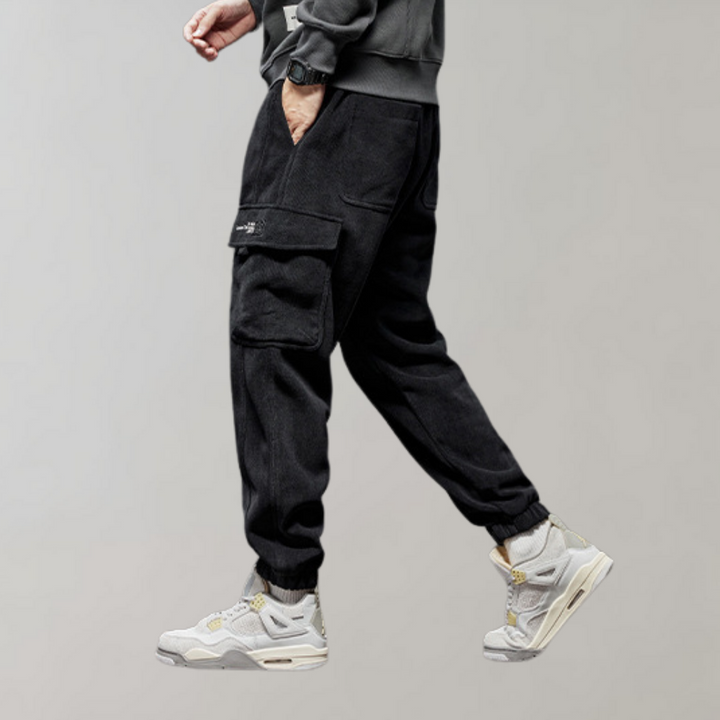 Ben – Pantalon cargo côtelé pour homme à coupe décontractée