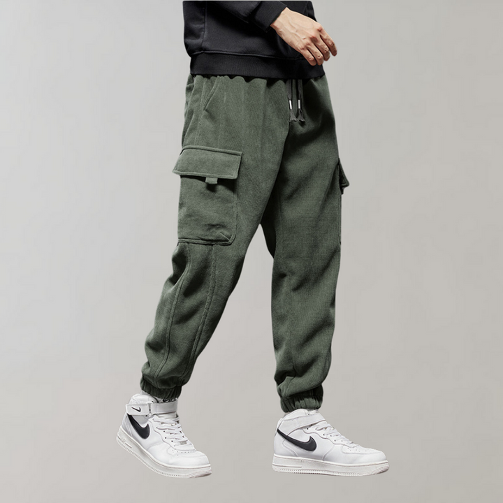 Ben – Pantalon cargo côtelé pour homme à coupe décontractée