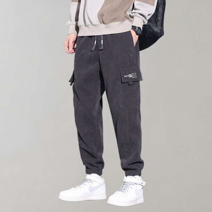 Ben – Pantalon cargo côtelé pour homme à coupe décontractée