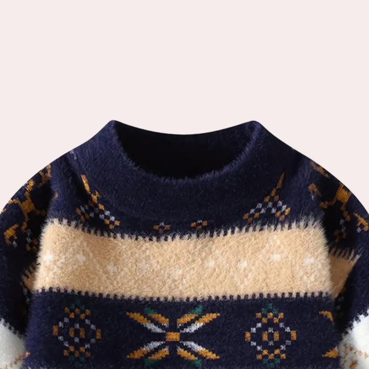 Men's Fair Isle Jumper with Crew Neck