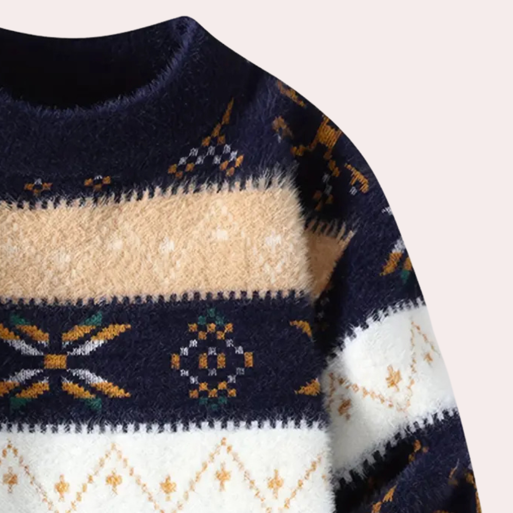 Men's Fair Isle Jumper with Crew Neck