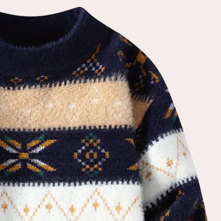 Men's Fair Isle Jumper with Crew Neck