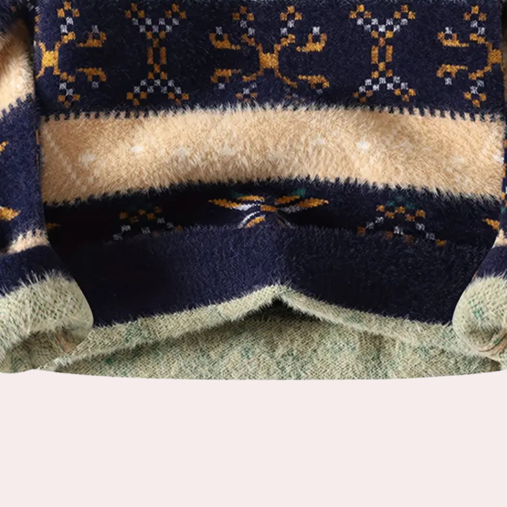 Men's Fair Isle Jumper with Crew Neck