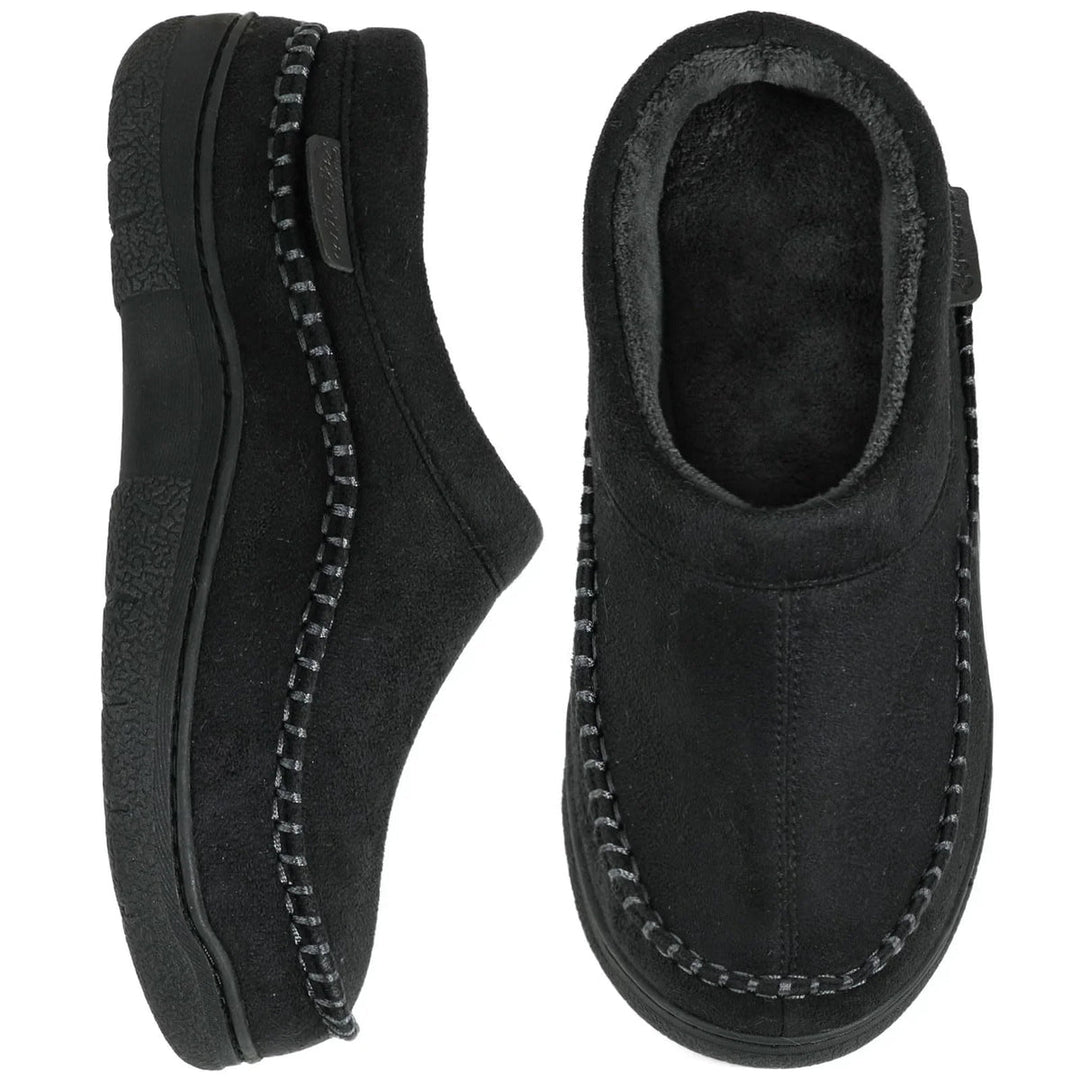 Douglas - Men's Faux Fur Lined House Slippers with Non Slip Sole