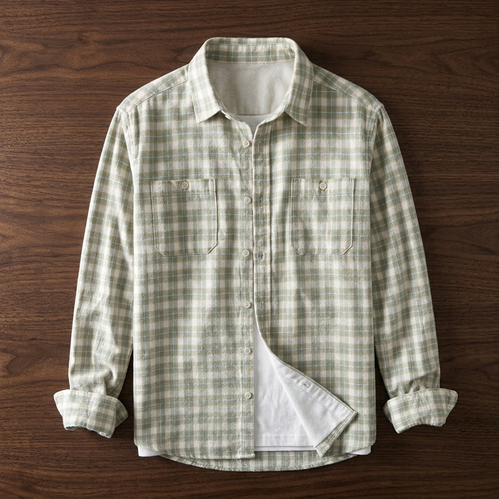 Alan – Chemise à carreaux en flanelle pour homme avec poches poitrine