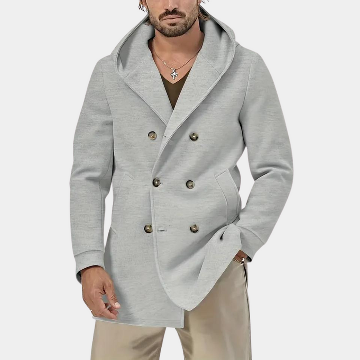 Stylish men's hooded trench coat for a casual look