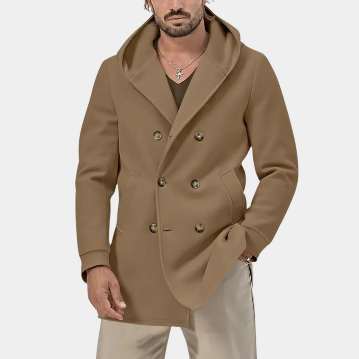 Stylish men's hooded trench coat for a casual look