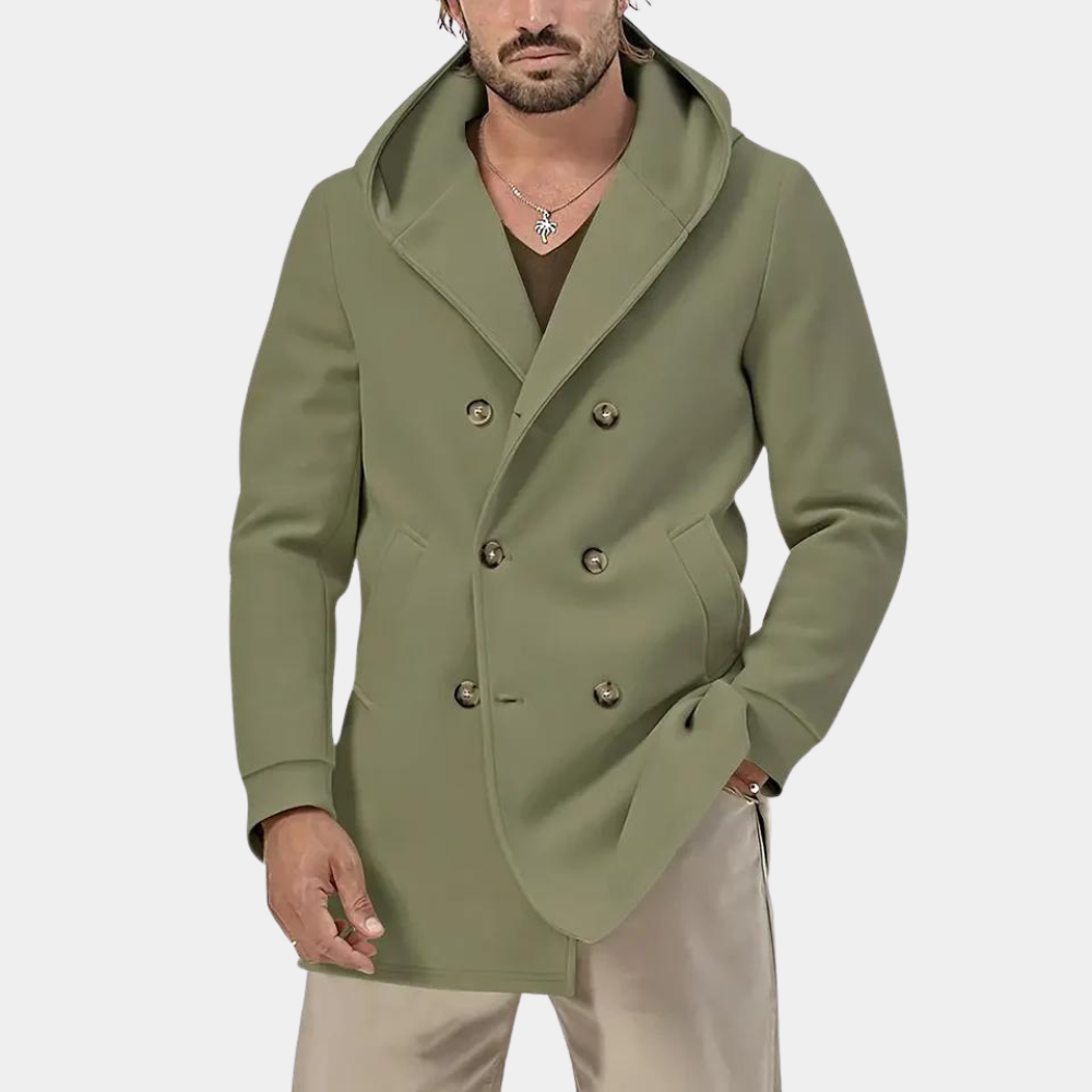 Stylish men's hooded trench coat for a casual look