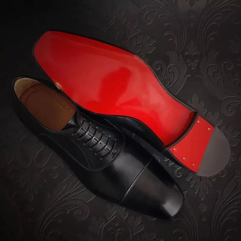 Men's Italian Leather Oxford Shoes — Hugo Cap Toe Business Formal