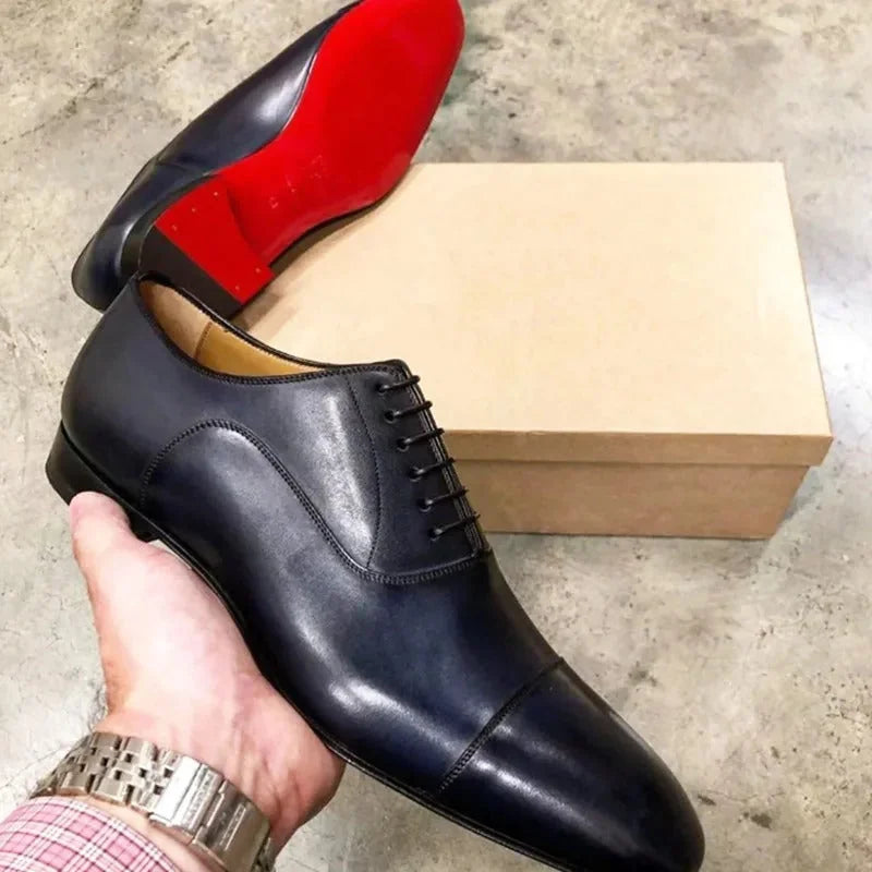 Men's Italian Leather Oxford Shoes — Hugo Cap Toe Business Formal