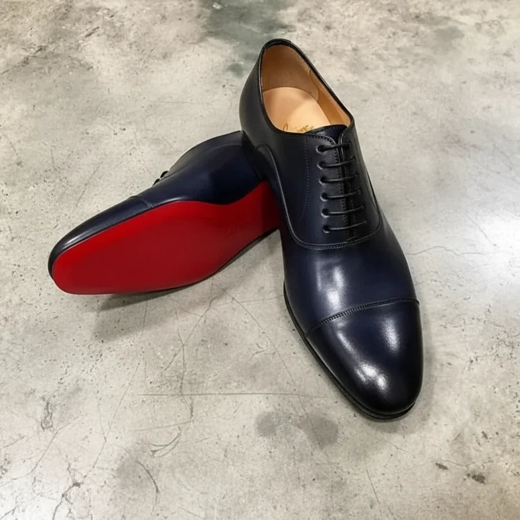 Men's Italian Leather Oxford Shoes — Hugo Cap Toe Business Formal