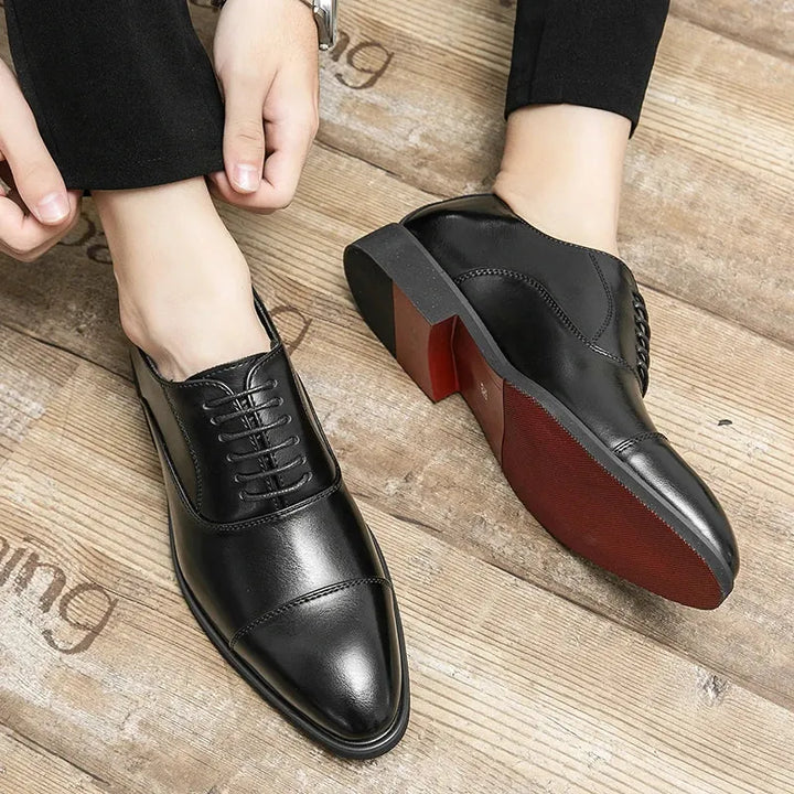 Men's Italian Leather Oxford Shoes — Hugo Cap Toe Business Formal