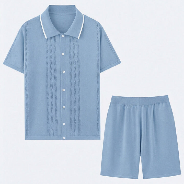 Thomas - Completo da uomo in maglia composto da due pezzi con profili a contrasto
