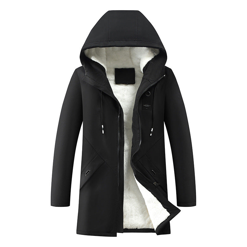 Men's Parka with Drawstring Hood and Concealed Zip - photo 4