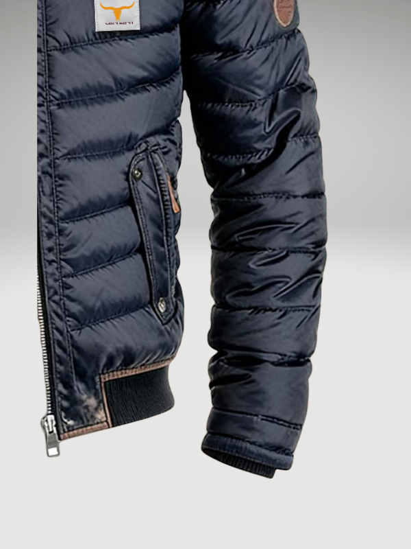 Finn - Men's Quilted Jacket with Stand Collar and Zip Front