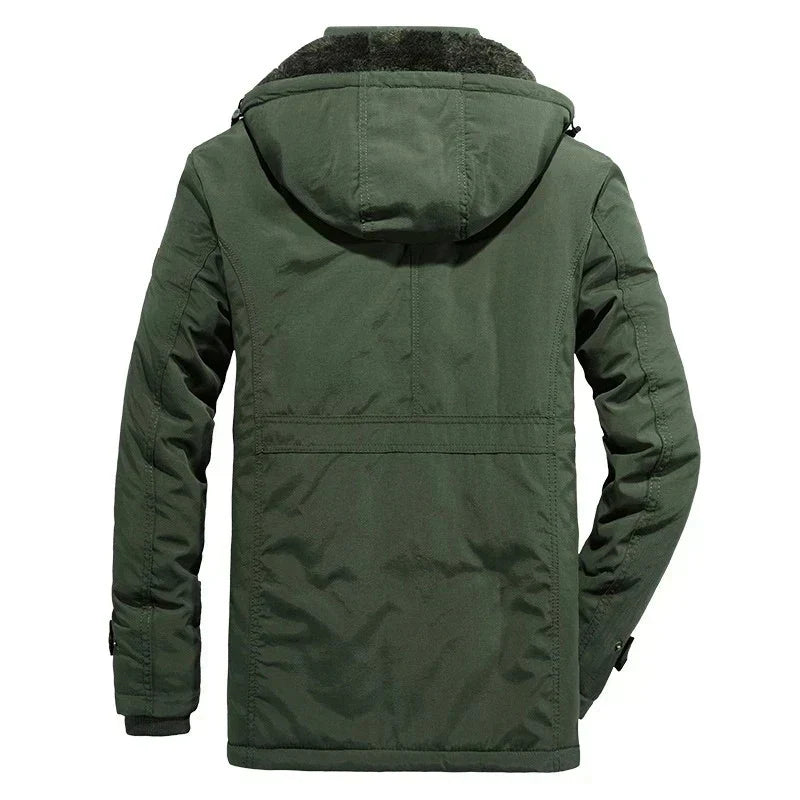 Miles: abrigo de invierno para hombre con forro de borreguito y capucha