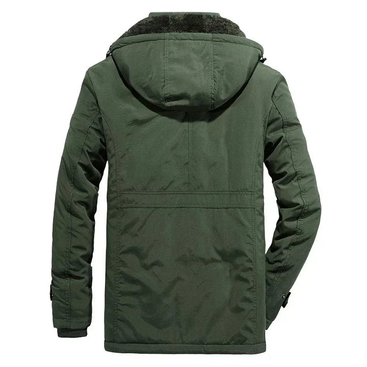 Miles: abrigo de invierno para hombre con forro de borreguito y capucha