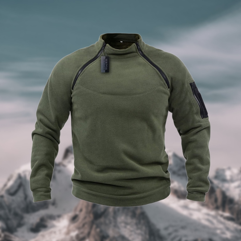 Men's Windproof Half-Zip Fleece with Stand Collar - photo 3