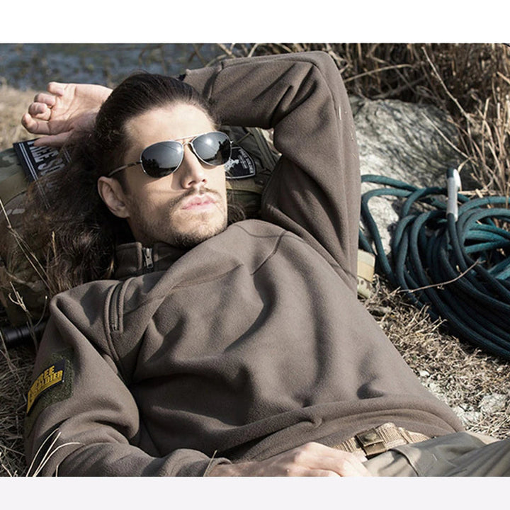 Men's Windproof Half-Zip Fleece with Stand Collar - photo 8