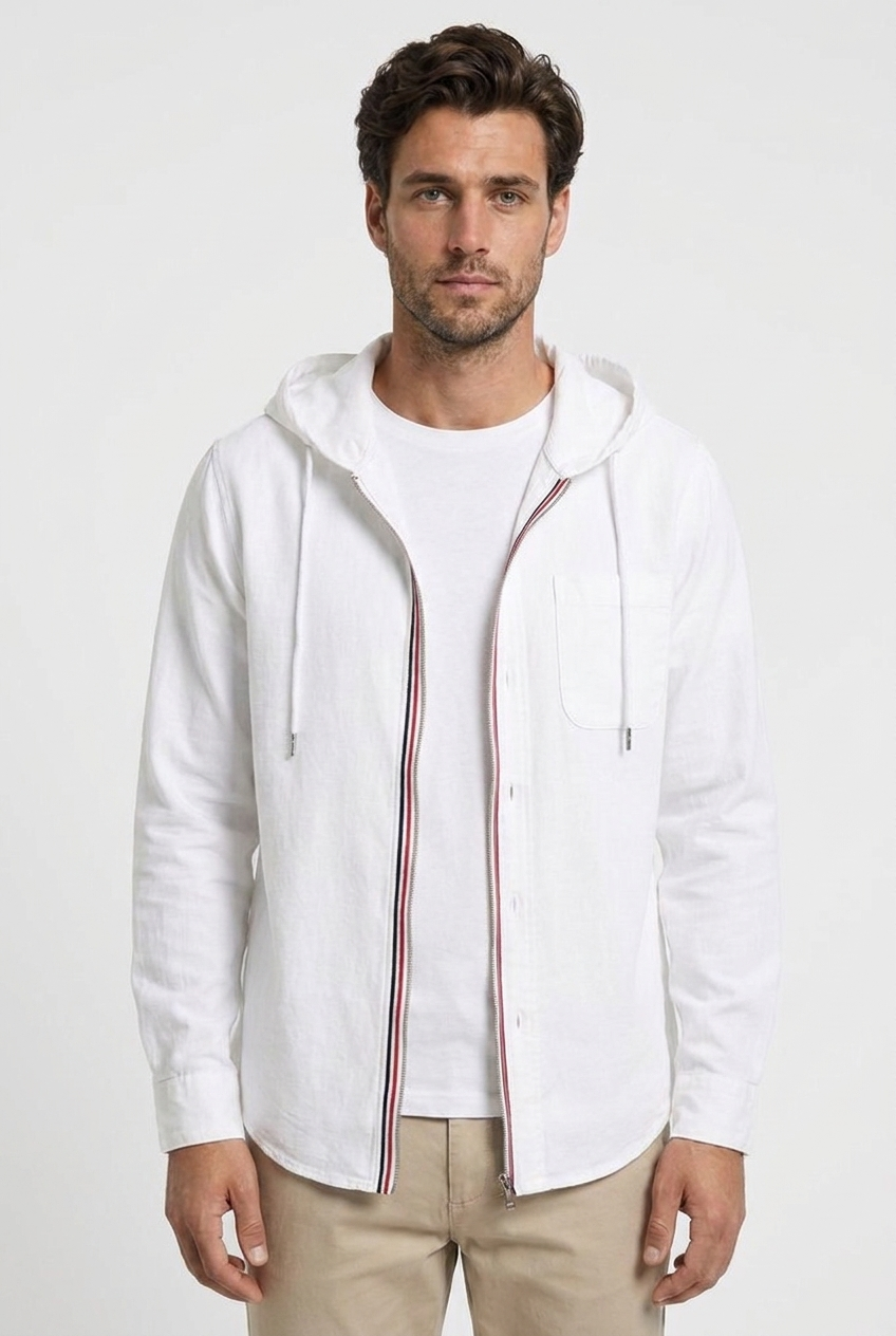 Men's Hooded Cotton Overshirt - photo 1