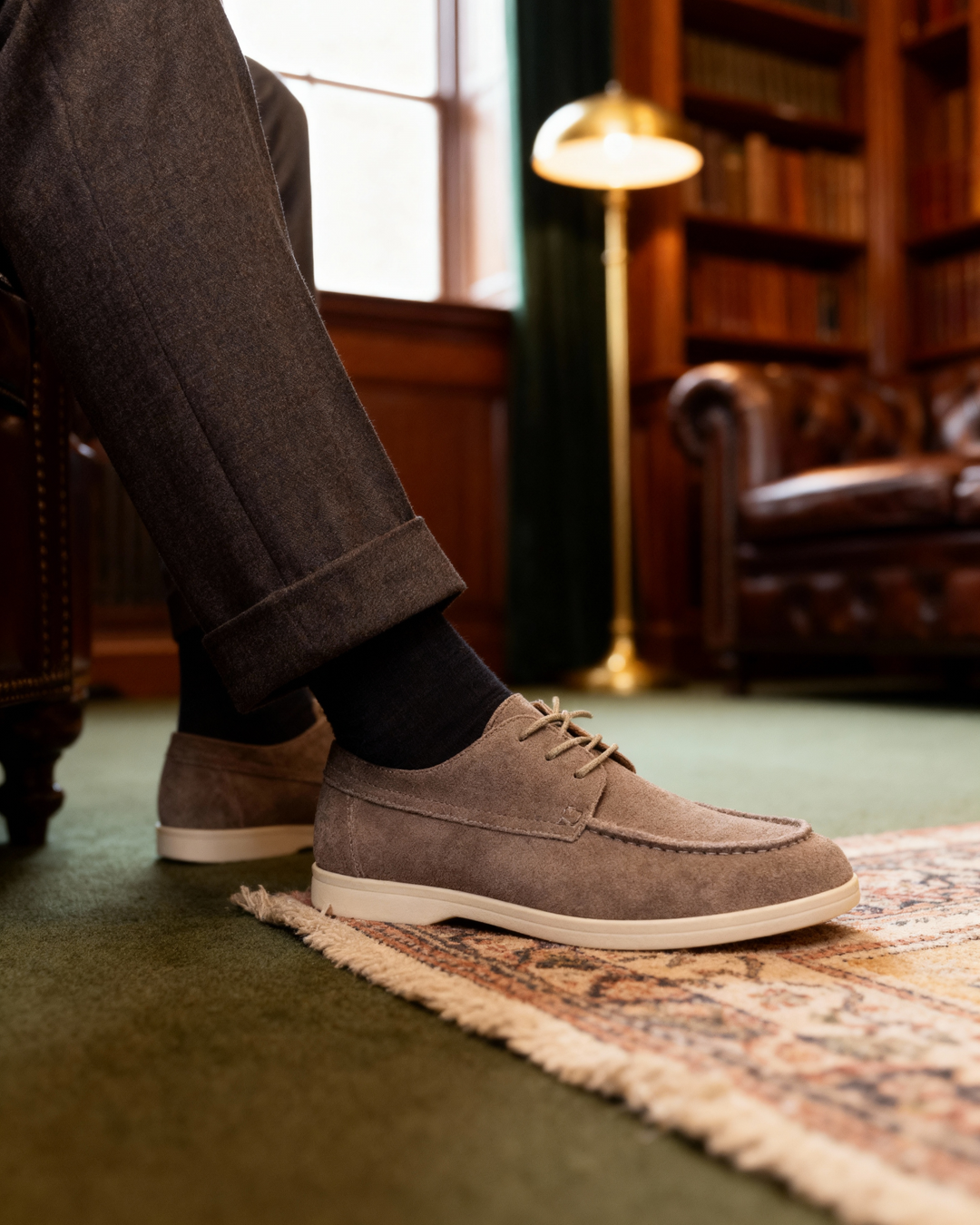 Men's Premium Suede Lace-Up Shoes with a Brushed Finish - photo 3