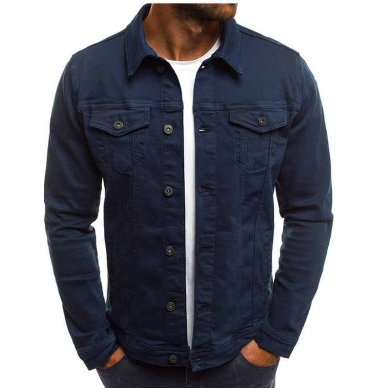 Giacca trucker da uomo in denim classico con bottoni