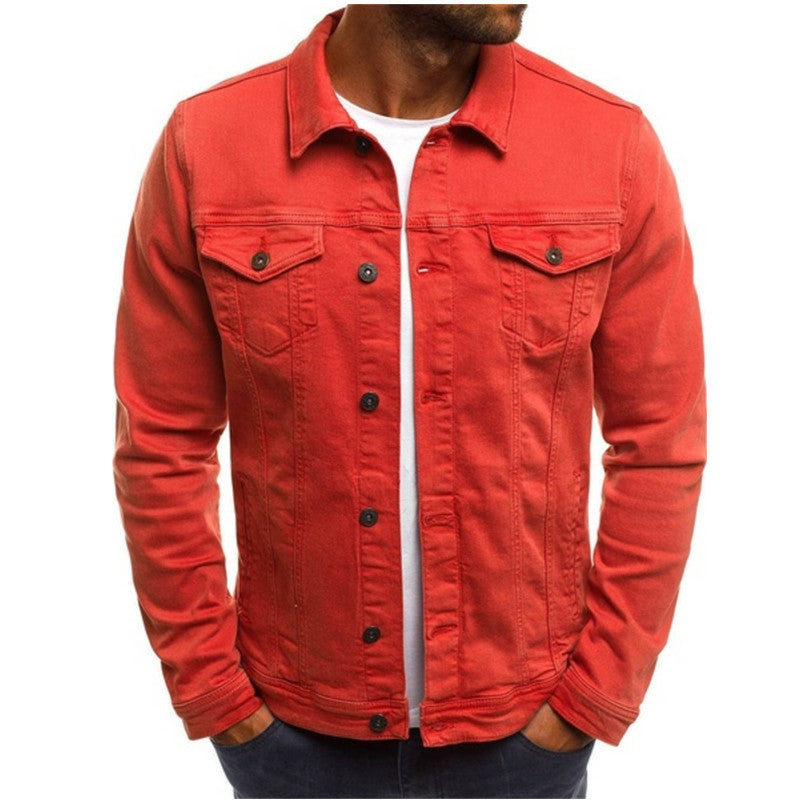 Giacca trucker da uomo in denim classico con bottoni