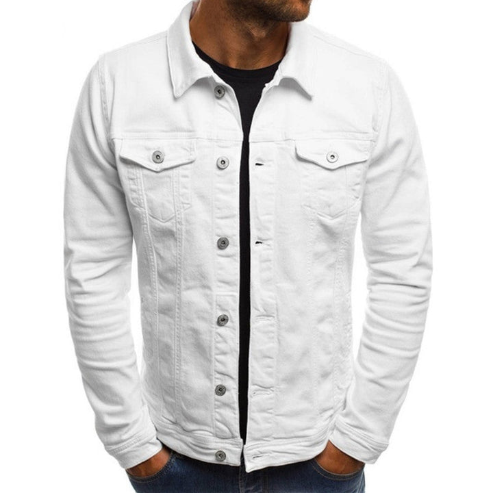 Giacca trucker da uomo in denim classico con bottoni