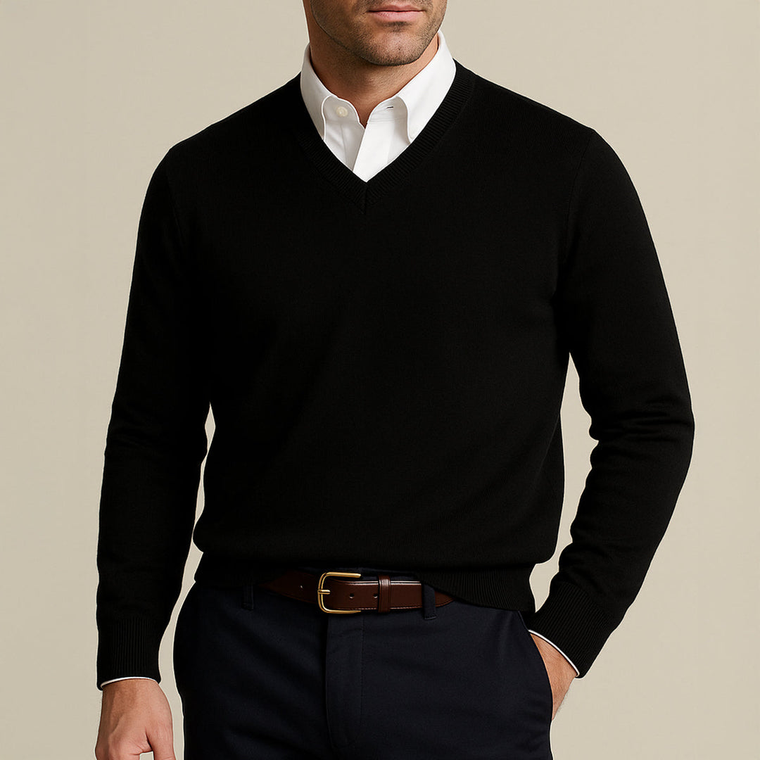 Men's Beige Cashmere Jumper with Relaxed Fit