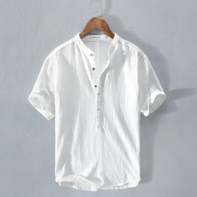 Tomáš - Men's Linen Cotton Blend Shirt Breathable Summer