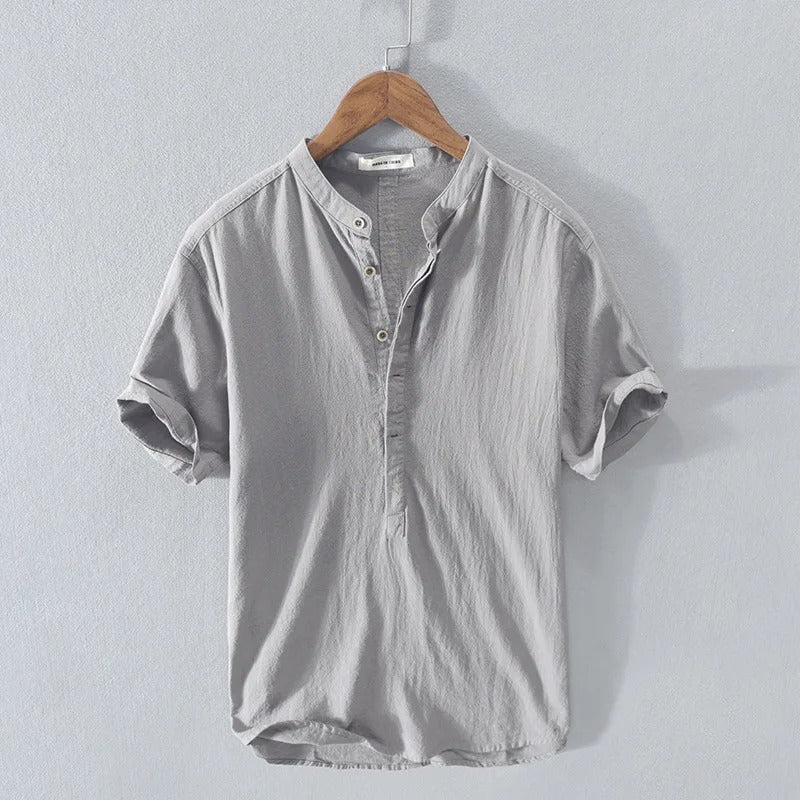 Tomáš - Men's Linen Cotton Blend Shirt Breathable Summer
