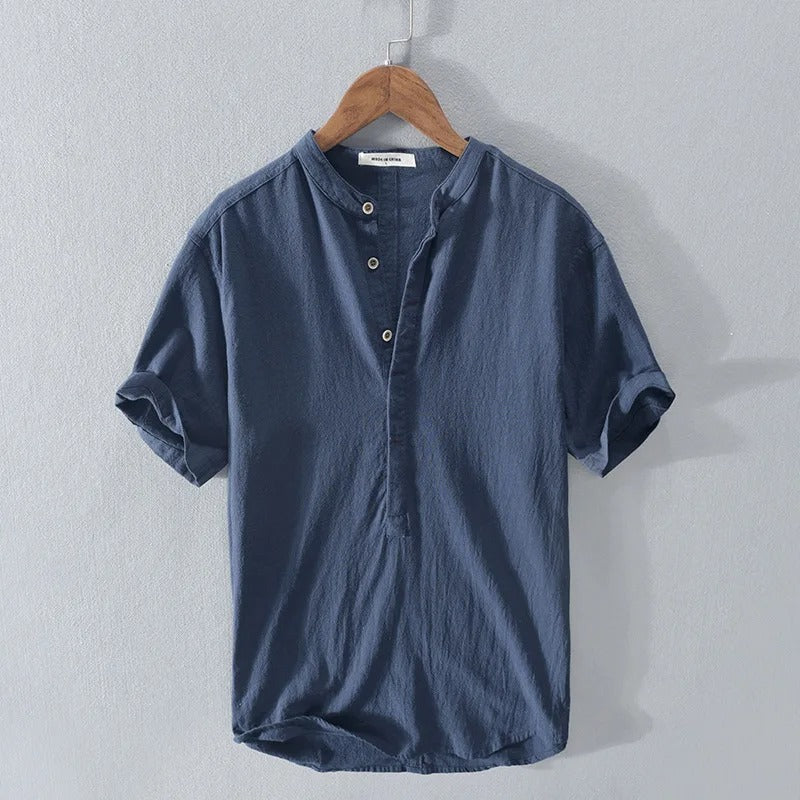 Tomáš - Men's Linen Cotton Blend Shirt Breathable Summer