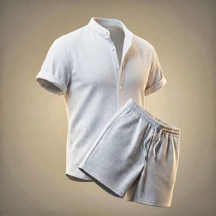 Alex - Conjunto de dos piezas de pana para hombre con mangas cortas