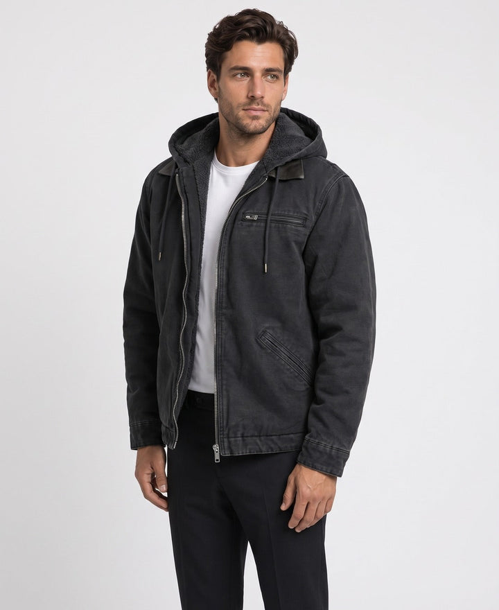 Men's Fleece-Lined Utility Jacket with Hood - photo 5
