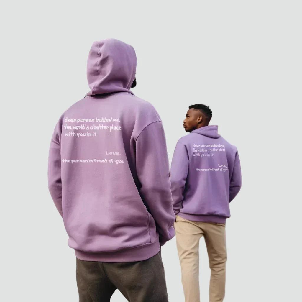 Lavender unisex oversized winter hoodie