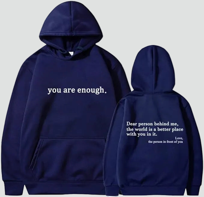Navy unisex oversized winter hoodie