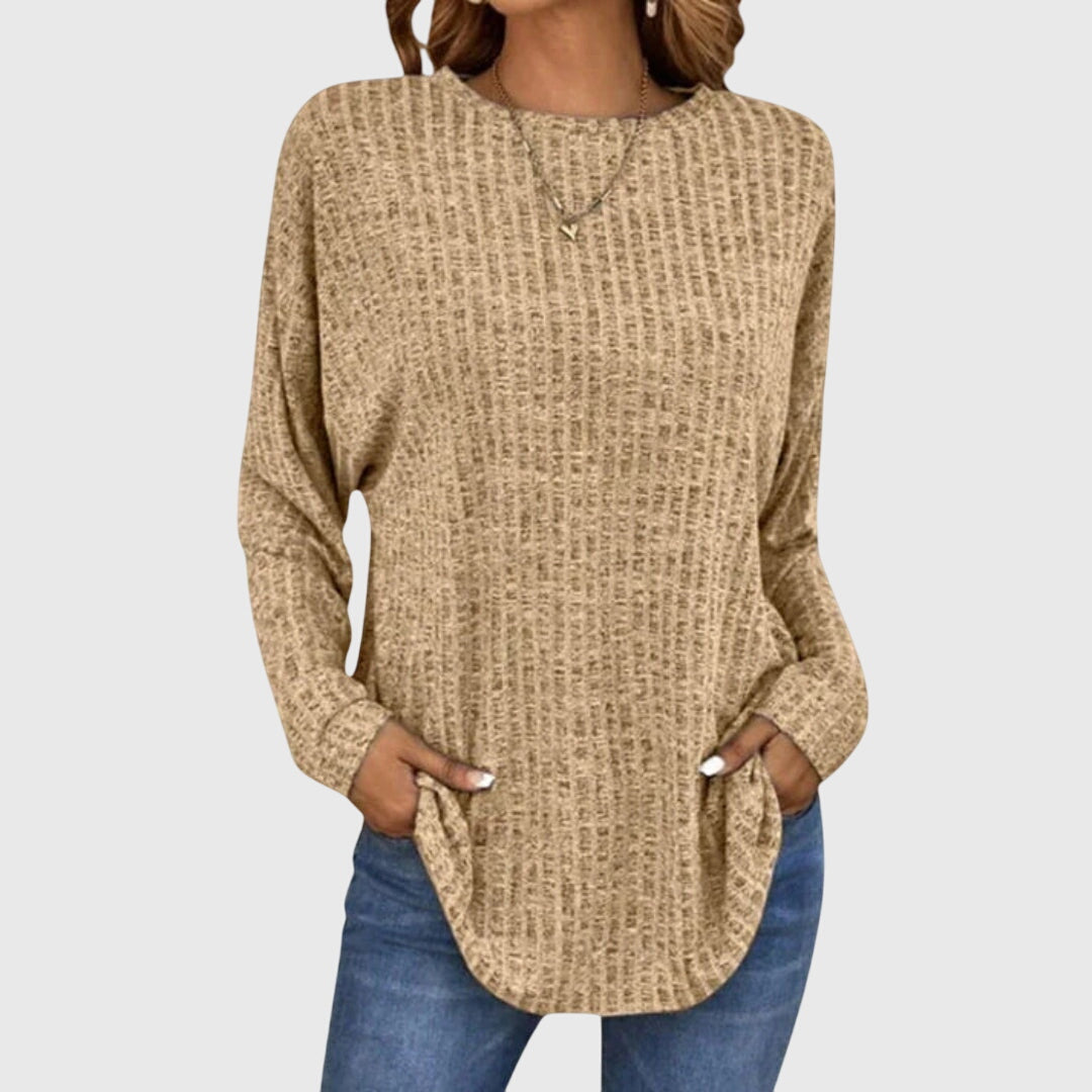 Women's Knitted Relaxed Jumper with Long Sleeves - photo 11