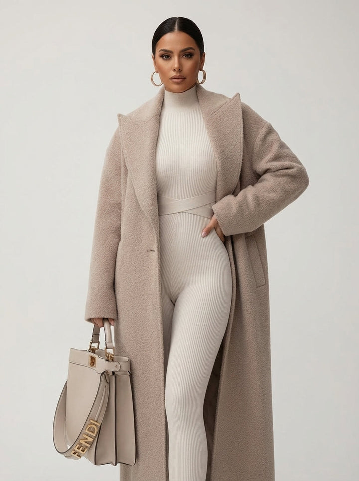 Women's Relaxed Button-Front Coat with Side Pockets and Collar - photo 3