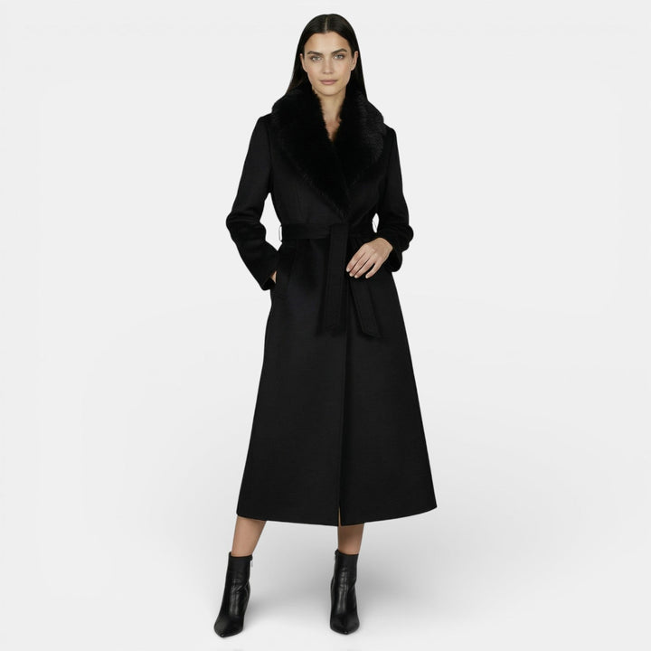 Women's Wrap Belted Coat with Side Pockets - photo 1